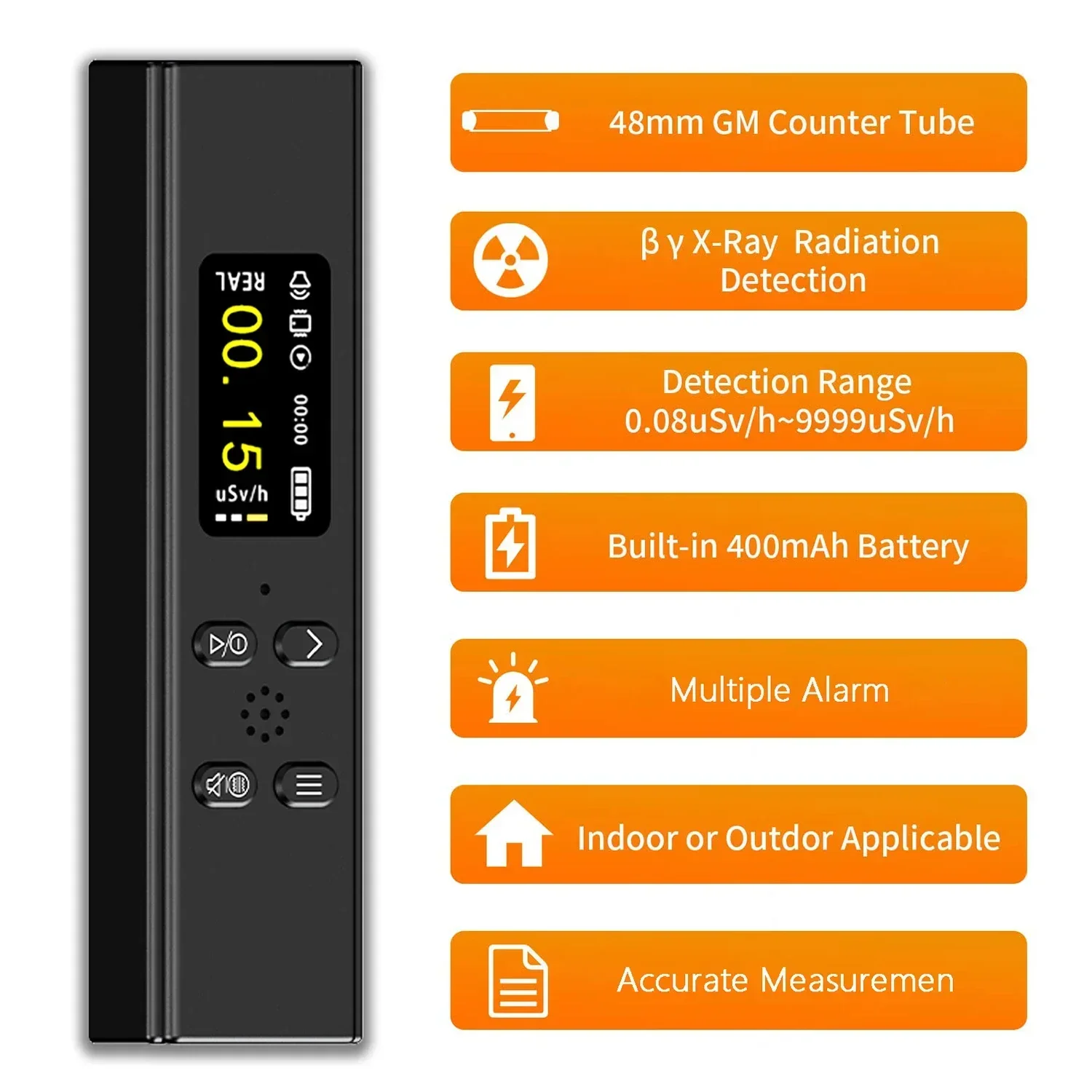 Portable Geiger Counter Nuclear Radiation Detector Personal Radiation Dosimeter X &gamma; &beta;-ray Rechargeable Meter Detector radiation detector geiger counter
