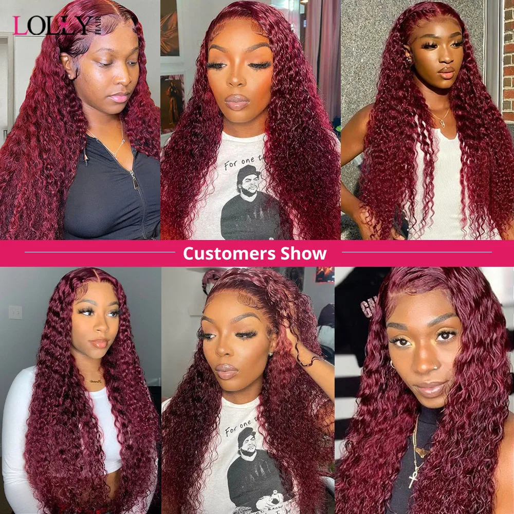 99j Burgundy Deep Wave Bundles Colored Human Hair Bundles Brazilian Remy Hair Extension Curly Weaves 1/ 3/4 Pcs human hair extensions