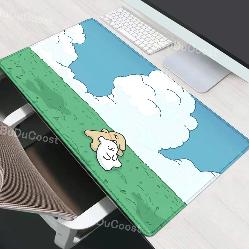 Cartoon Linie Hund Malteser Teclado Mauspad Rutschfeste LockedgeOffice Student Gaming Verdickt LargeWriting Teclado Mauspad Kissen – Detail 3