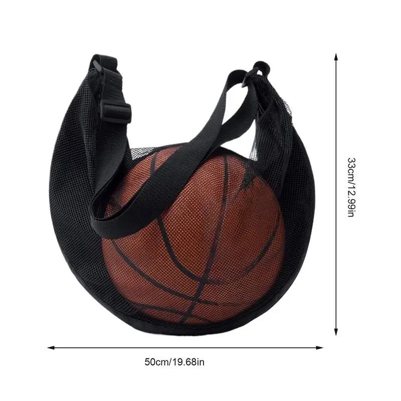 Mesh Basketball Bag Basketball Outdoor Sports Shoulder Bag Large Capacity Mesh Single Ball Carry For Volleyball Football