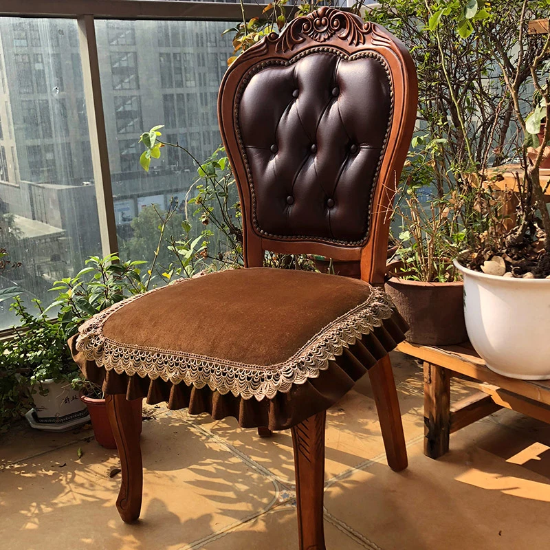 

Роскошная короткая плюшевая ткань в европейском стиле, подушка для обеденного стула, нескользящая Съемная моющаяся Подушка для стула, домашний декор