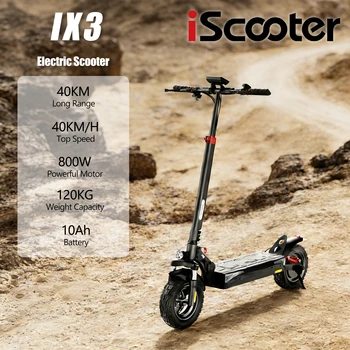 iScooter ix3 Scooter elettrico per adulti pieghevole E-Scooter 40 KM/H Monopattino elettrico 800W Skateboard 48V 10Ah Cavalletto