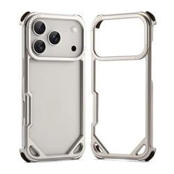 Sleek Metal Slim Phone Case - Frameless Minimalist Design with Wireless Charging Compatibility - iPhone 17 Pro (Titanium)