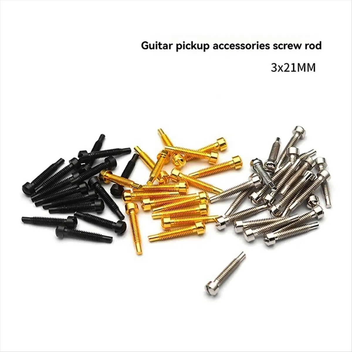 (AD12) 50개 픽업 메탈 핀-원워드 클로징 3x21MM/5.0MM (직경 3.0MM) 기타 픽업 부품 나사봉 골드
