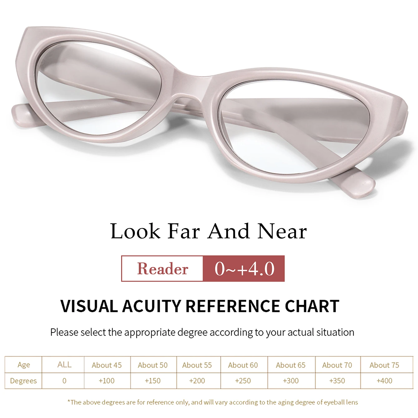 Fashion Cat-Eye Reading Glasses Lightweight for Men Women