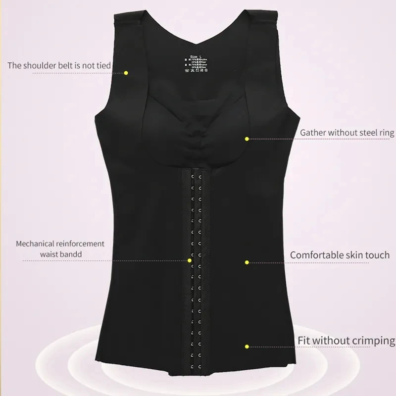 New Sweet Girl's Tight Fit Underwear Fashionable Women's Business Travel Chest Tie Waist Integrated Black Body Shaping Cloth