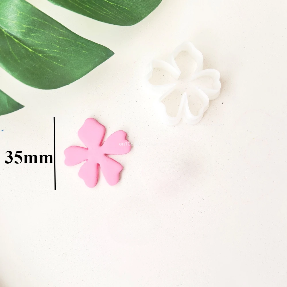 Polymer Clay Cutter Five Petals Shape Spring Flower Dangle Clay Embossing Moulds DIY Pendant Jewelry Cutting Tools