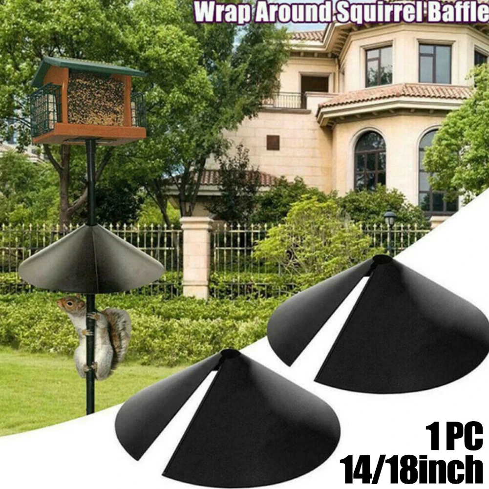 

14/18inch Universal Wrap Around Squirrel Baffle Anti Rust Raccoon Proof Bird Feeder Station Protection Guard Squirrel Baffle