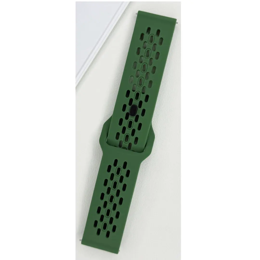 Breathable Silicone Watch Wristband with 20-22mm Adjustable Strap