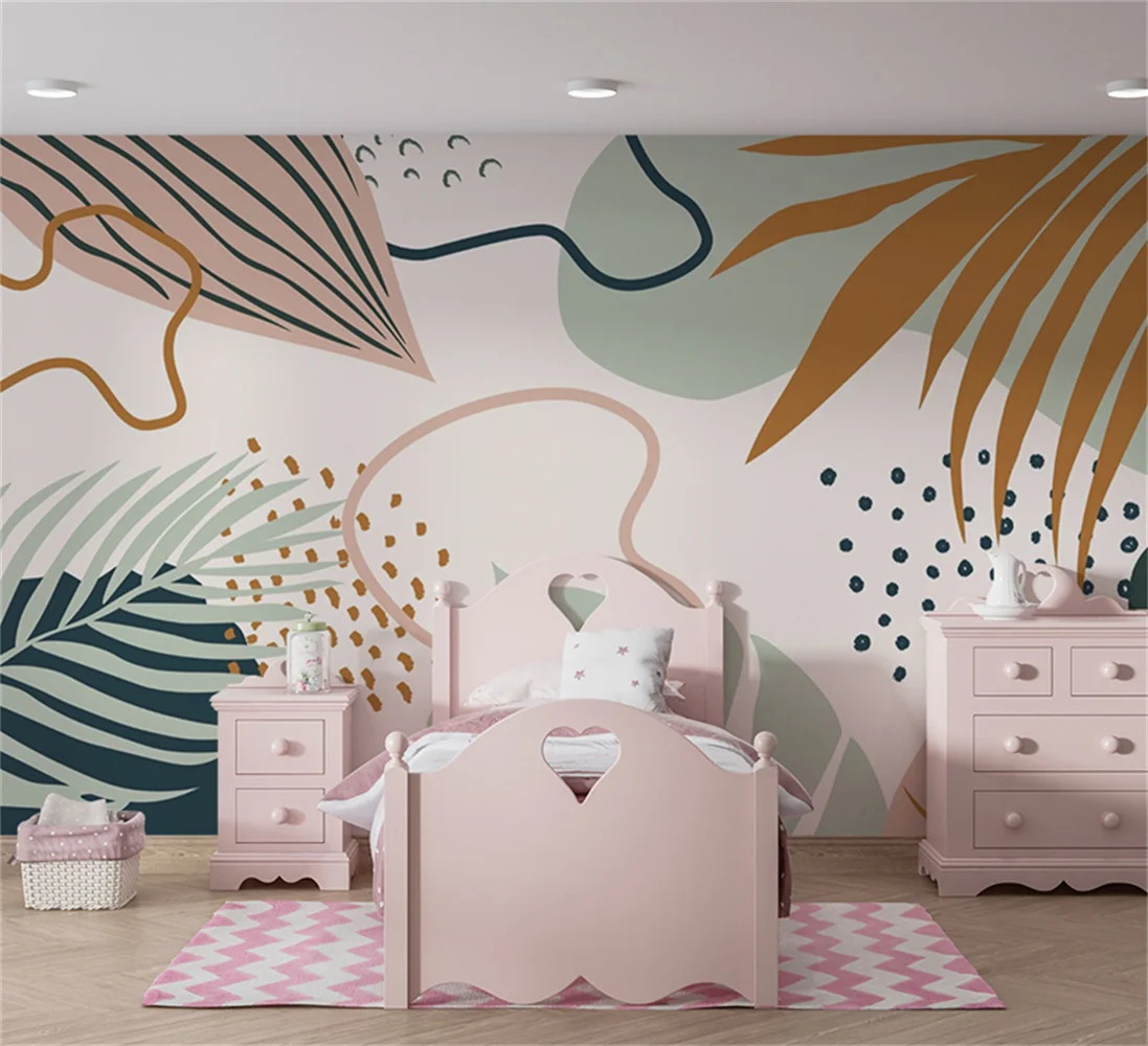 sala de estar fundo painel parede folhas