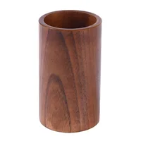 Dishwasher Cutlery Basket Wooden Barrel Pencil Holder Tableware Drainer Jujube Flatware Organizer 1
