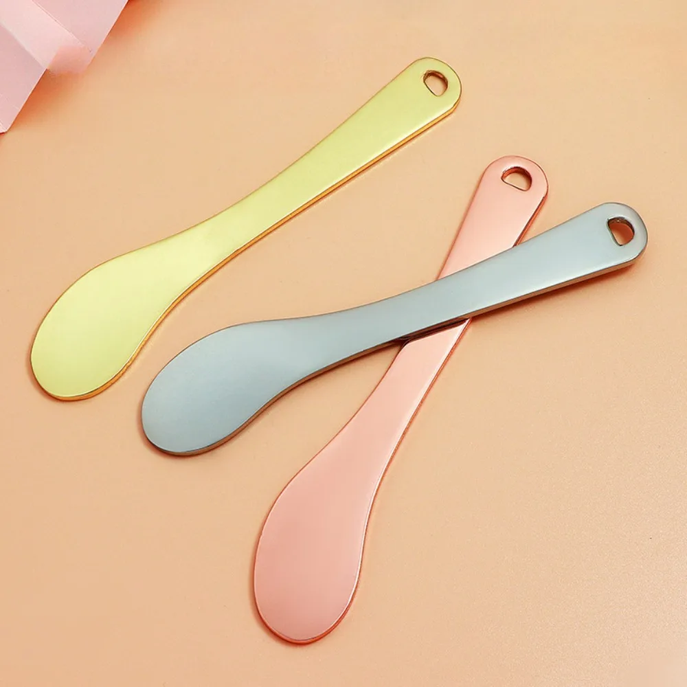 

1pcs Metal Large Cosmetic Spatula Curved Scoop Gold Silver Makeup Mask Cream Spoon Eye Cream Stick Face Body Makeup Tools