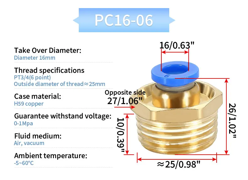 PC Pneumatischer Schnellverbinder Luftröhren-Schnellsteckgewinde gerade durch PC4 PC6 PC8 PC10 PC12-M5 01 02 03 04 Außengewinde – Detail 29