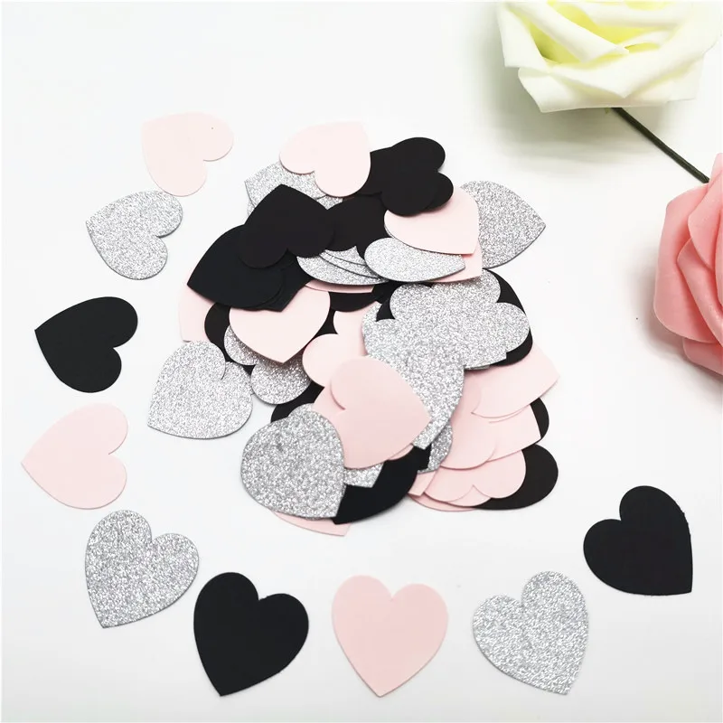 Glittler Rose Gold 3cm Heart Paper Confetti Wedding Card Paper Confettis Birthday Party Supplies Baby Shower Decor 100pcs Paper Confetti Party Decorations