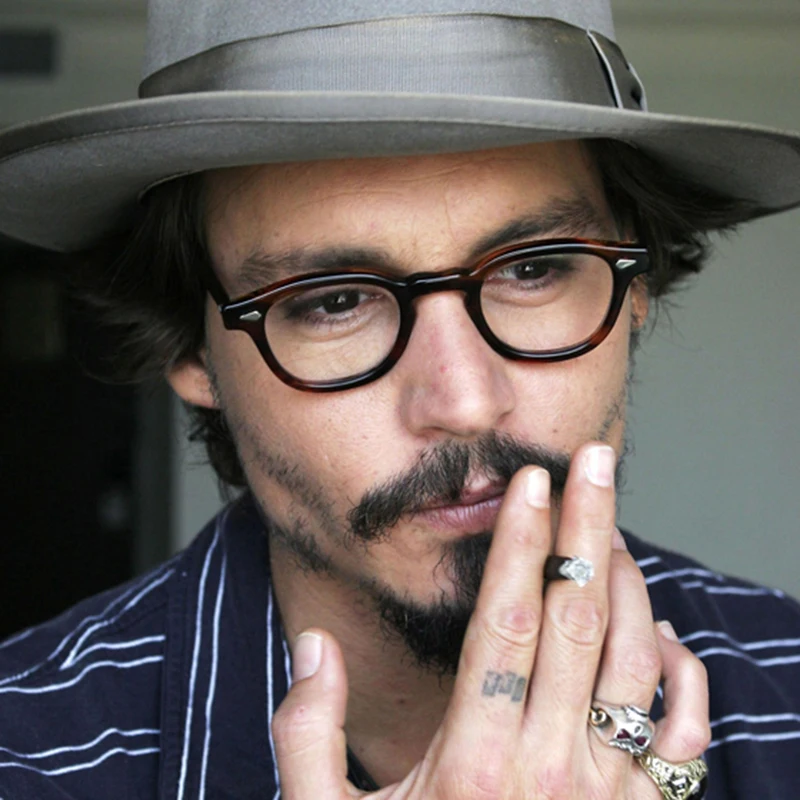 Men's Spectacle Frame Johnny Depp Lemtosh Style Glasses Transparent Lens Brand designer Computer Male Round Vintage Eyeglasses