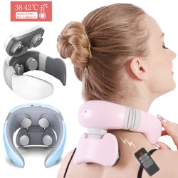 Smart 4D 6 Modes Electric Neck Massager Pulse Back Power Control Far Infrared Neck Massage Pro Pain Relief Tool Health Care
