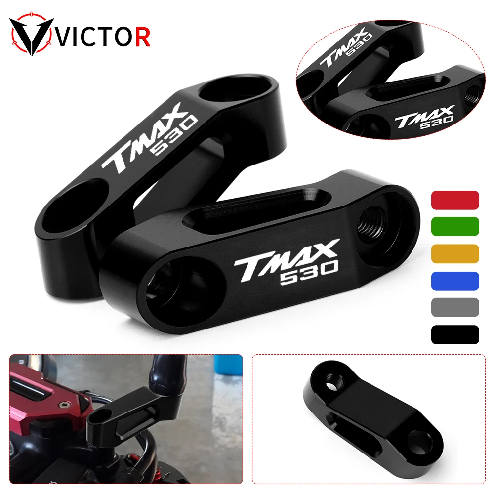 

2PCS Motorcycle Accessories Rearview Mirrors Extension Riser Extend Adapter Base Bracket For YAMAHA TMAX530 TMAX560 TMAX 530 560