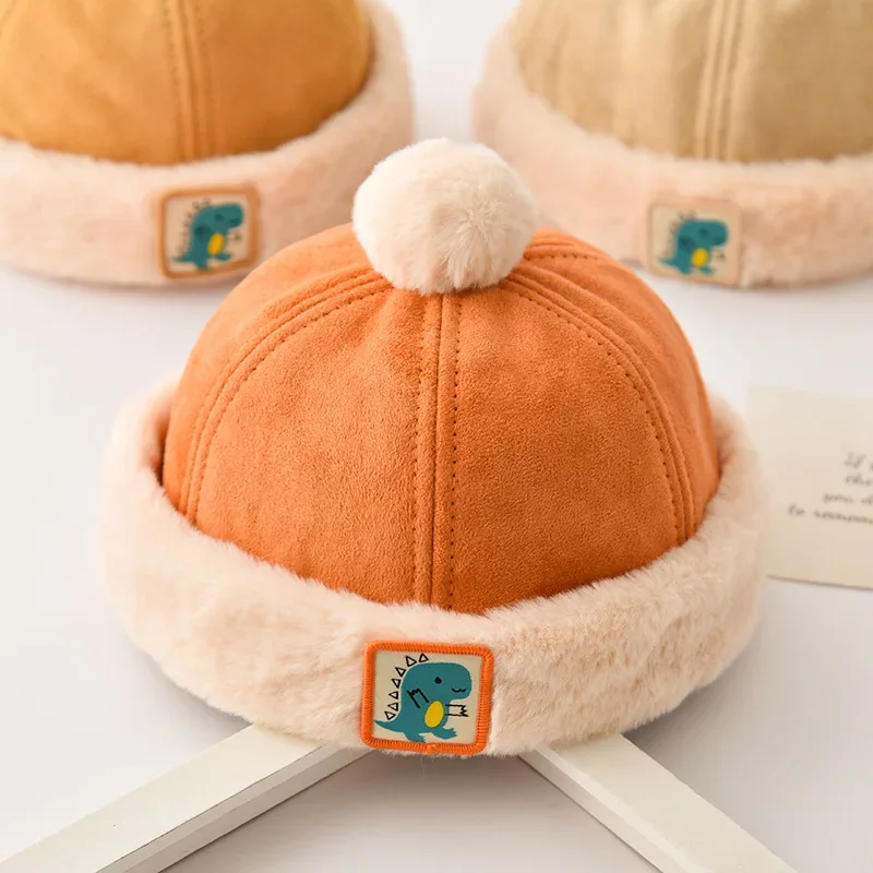 

Baby Hat Autumn and Winter Baby Hat Cute Super Cute Plush Melon Skin Hat Boys and Girls Warm Landlord