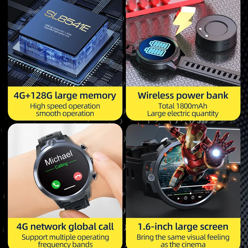 2022 4G SmartWatch X600S   Temperature1.6 && 128G  5MP ī޶ ȵ̵ ð 