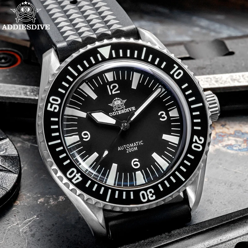 ADDIESDIVE Men’s Watch NH35 Automatic Sapphire 40mm Diver Wristwatch BGW9 Luminous Ceramic Bezel Steel 200m Diving Watch New