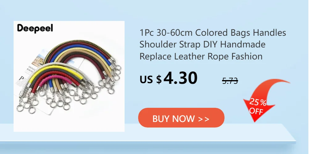 1Pc 30/40/50/60cm Colored Leather Woven Rope Bags Strap Handles Handbag DIY Handmade Replace Shoulder Straps Bag Accessories