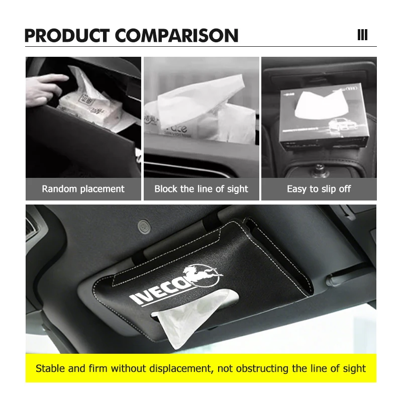 IVECO 자동차용 선바이저 티슈 박스 걸이식 냅킨 수납 가방 액세서리 데일리 e-데일리 4x4 유로카고 S-eWay T-Way Stralis ?