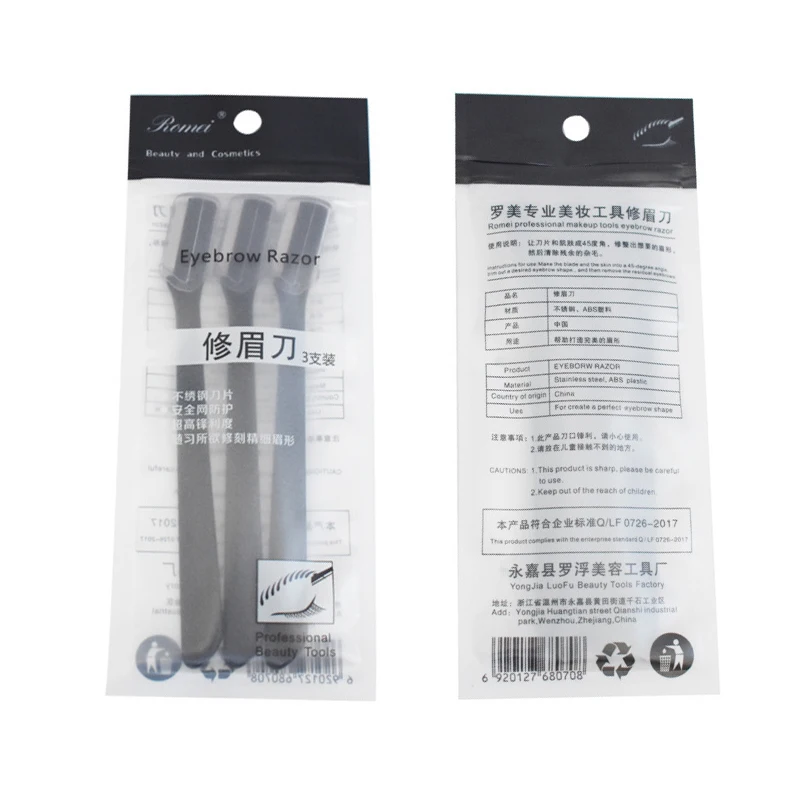 Eyebrow Trimmer Set 3 Pcs Portable Blades Shaver Knife Hair Remover Makeup Profiler Tools