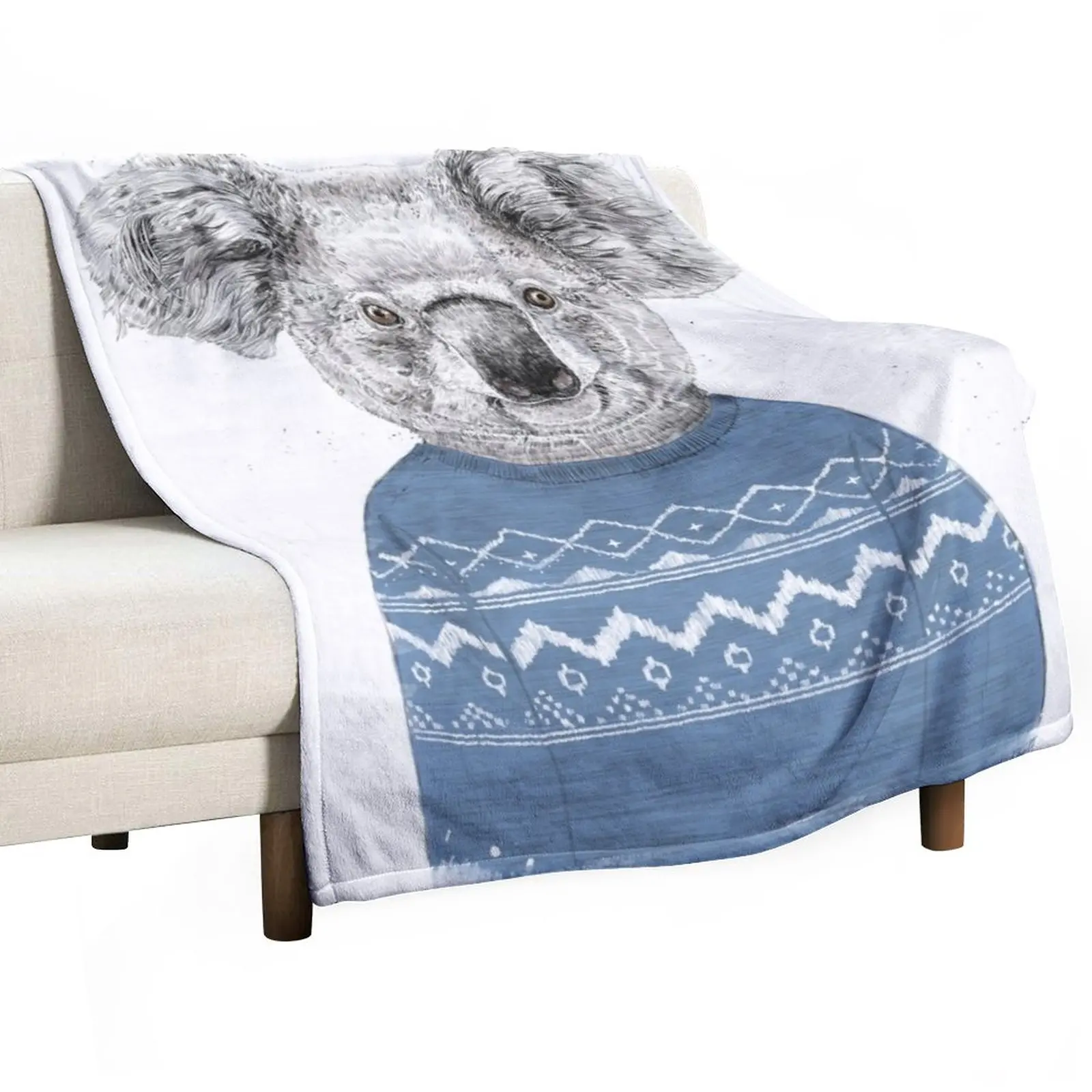 

Winter koala Throw Blanket For Sofa Thin manga