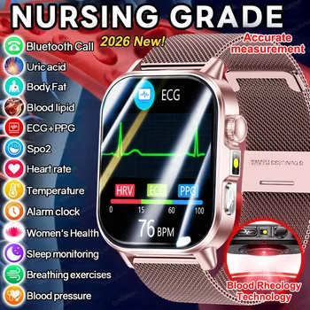 Nuovo Smartwatch per il Monitoraggio della Salute 2026 con ECG+PPG, Acido Urico, Lipidi nel Sangue, Pressione Sanguigna, Chiamate Bluetooth e Display AMOLED