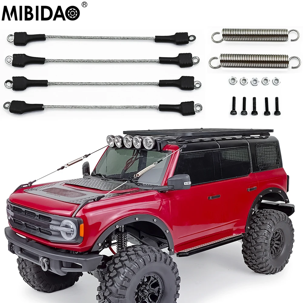 Mibidao Rc Car Metal Wire Rope Per 1/10 Trx-4 Trx4 Bronco Car Shell Parti Della Decorazione Del Corpo