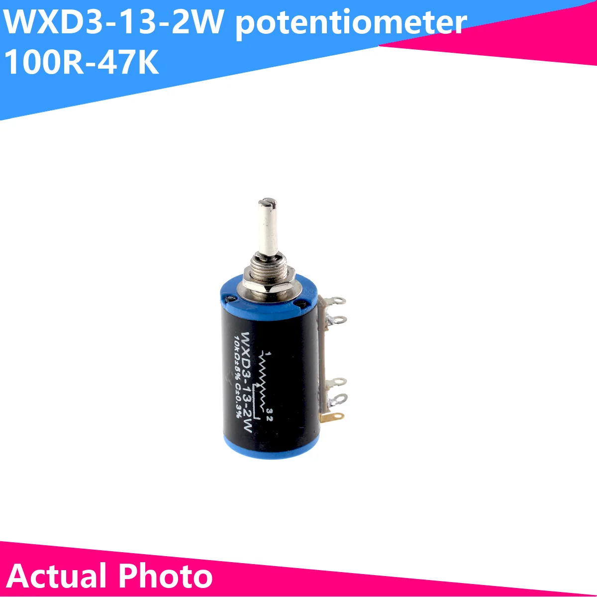 Type WXD3-13-2W Five-Turn high density sets precision Potentiometer 1K 2.2K 3.3K 4.7K 10K 22K 47K 1set 534 11102 202 502 2w high density sets precision multiturn wire potentiometer white cap 2w 1k 2k 5k 10k 20k 50k 100k 200r