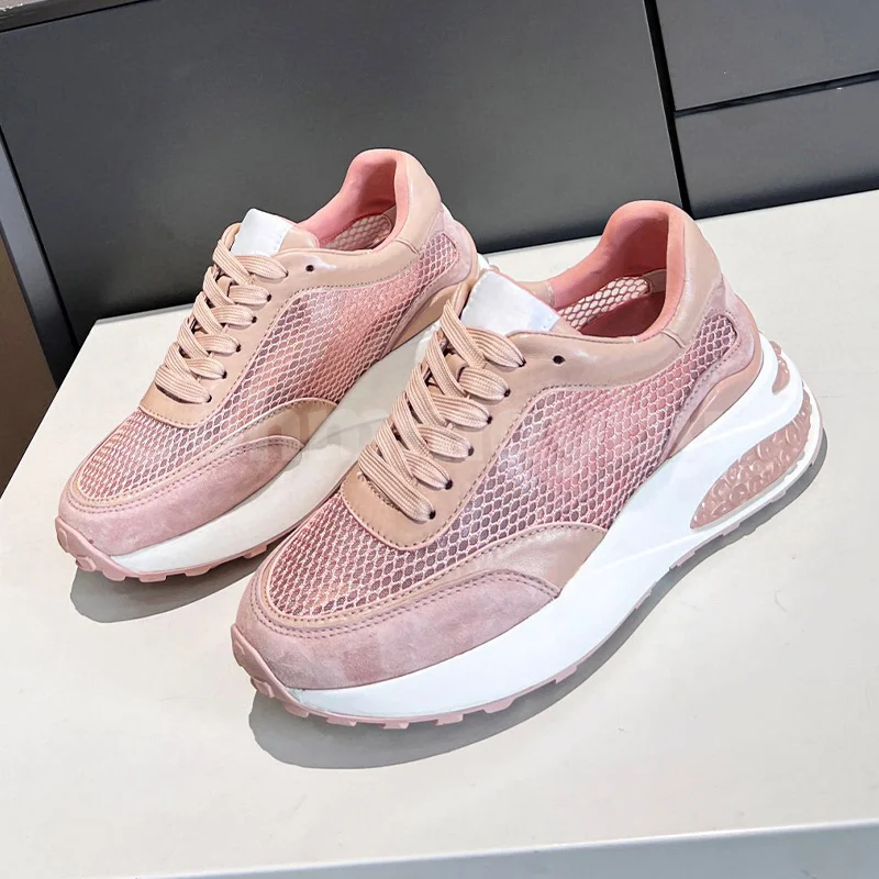 

Women Sneakers Spring Autumn 2023 New Round Toe Splicing Design Upper Lace-Up Shoes Comfortable Versatile Skateboard Shoes