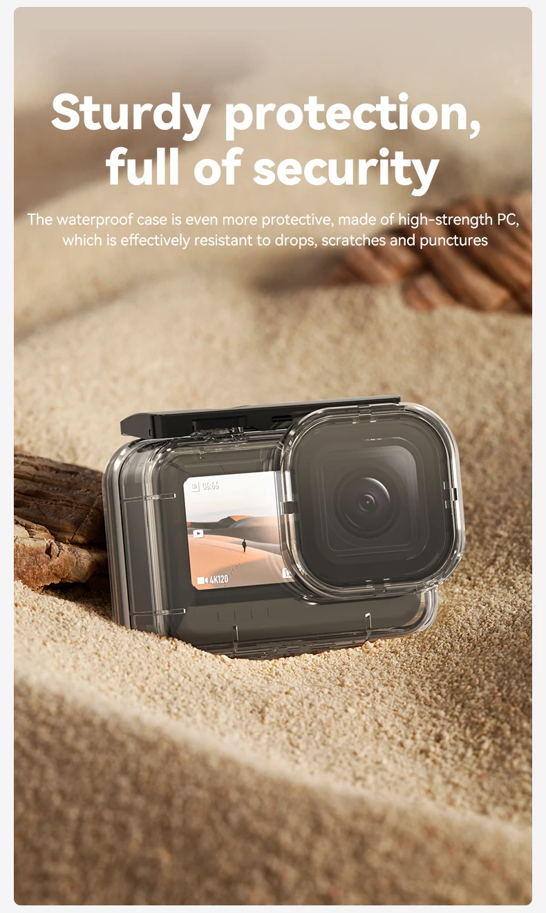 Waterproof Case Full Scene Anti-fog Underwater Tempered Glass Lens Diving Housin