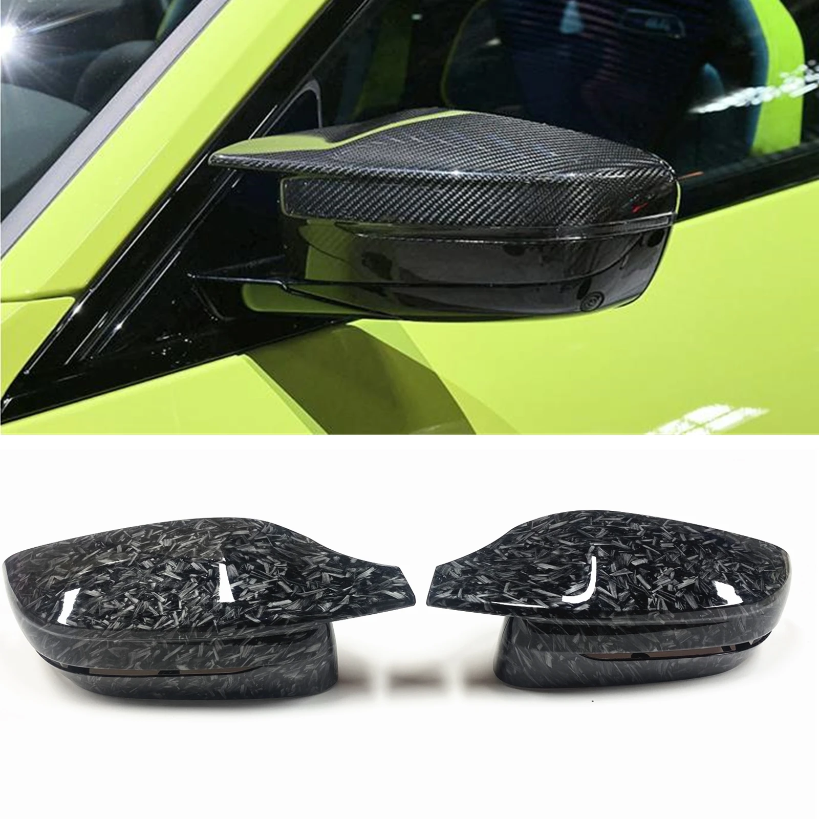 

Mirror Cover For BMW 3 Series G20 G21 G28 G30 2019 2020 2021 Forged Carbon Fiber Look Exterior Rear View Shell Cap Replacement