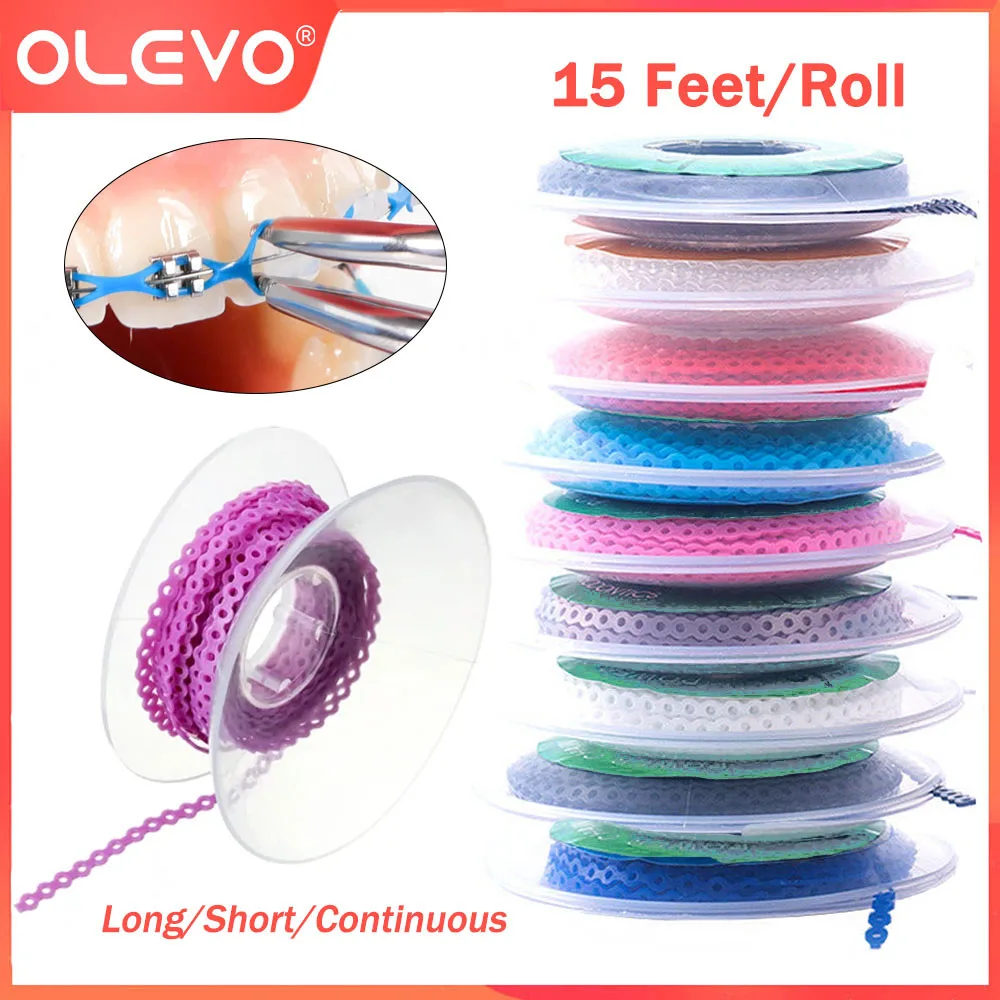 OLEVO15FeetDentalElasticPowerchainsForBracesOrthodontic
