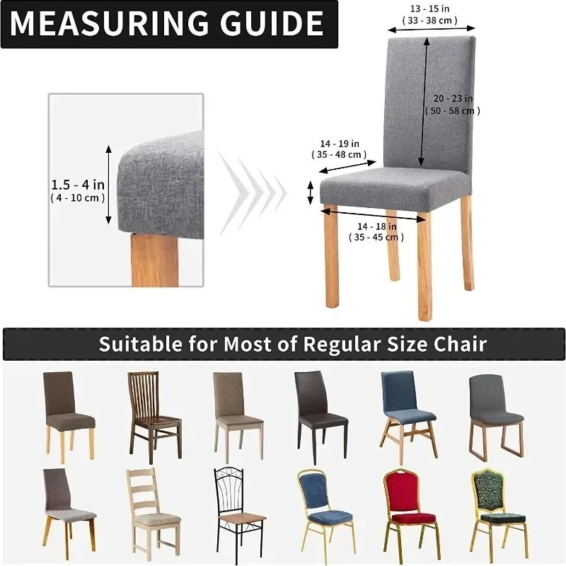 1/2/3/4/5/6pcs Silk Chair Cover Dining Room Seat Restaurant Weddings Banquet Hotel Elastic Flexible Stretch Spandex Chair Cover 2