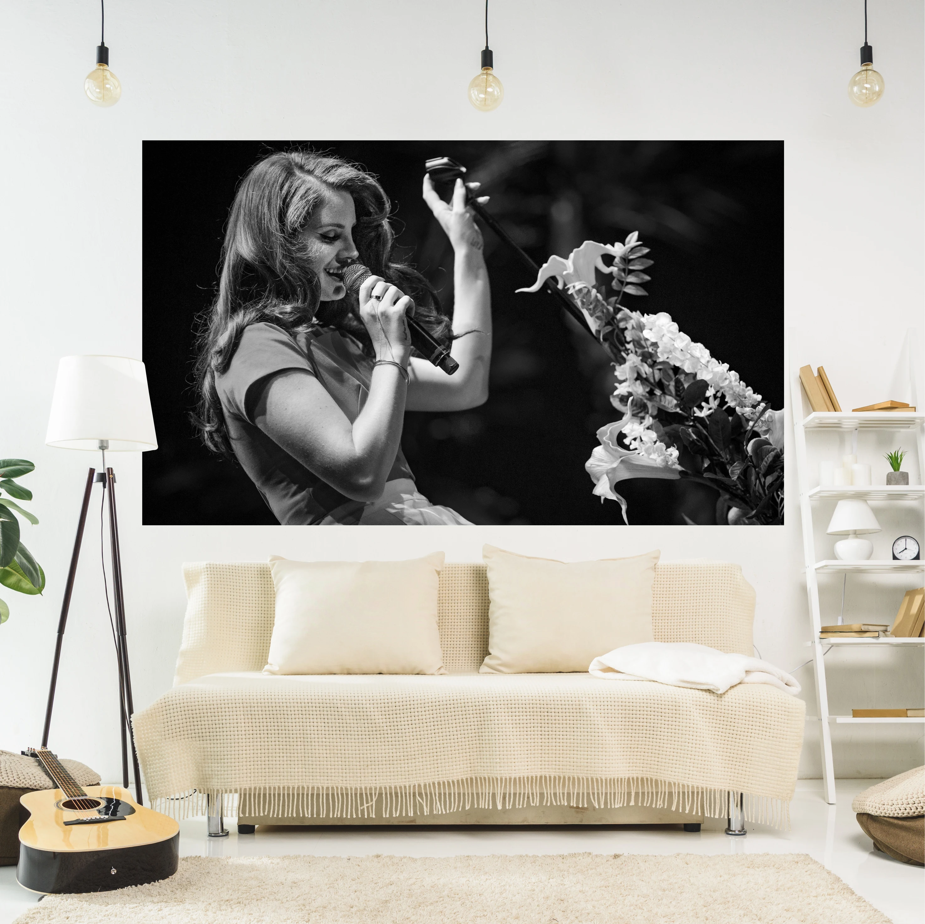 Lana Del Rey Poster Tapestry Wall Decor Hippie Rapper Smoking Printed Art Aesthetic Bedroom Or Home For Decoration