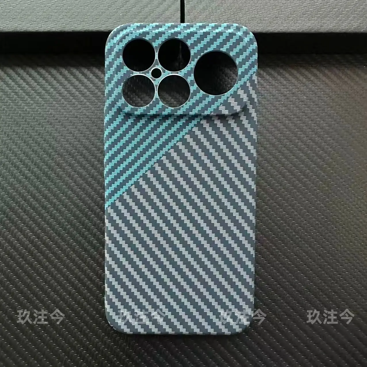 Luxury Kevlar Striped Shockproof Phone Case – Premium Hard Back Cover with Bumper Protection