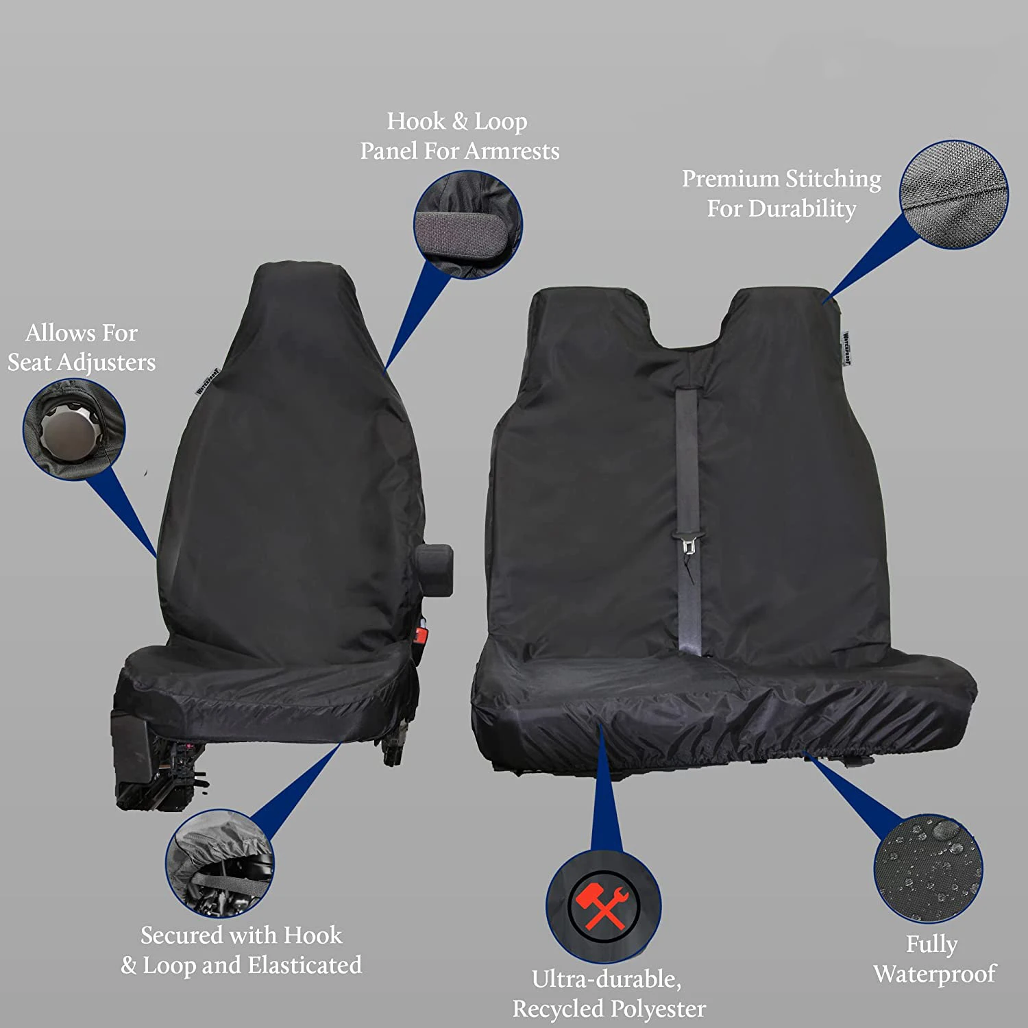 Tailored Waterproof Seat Covers For Ford Transit Custom Van 2013