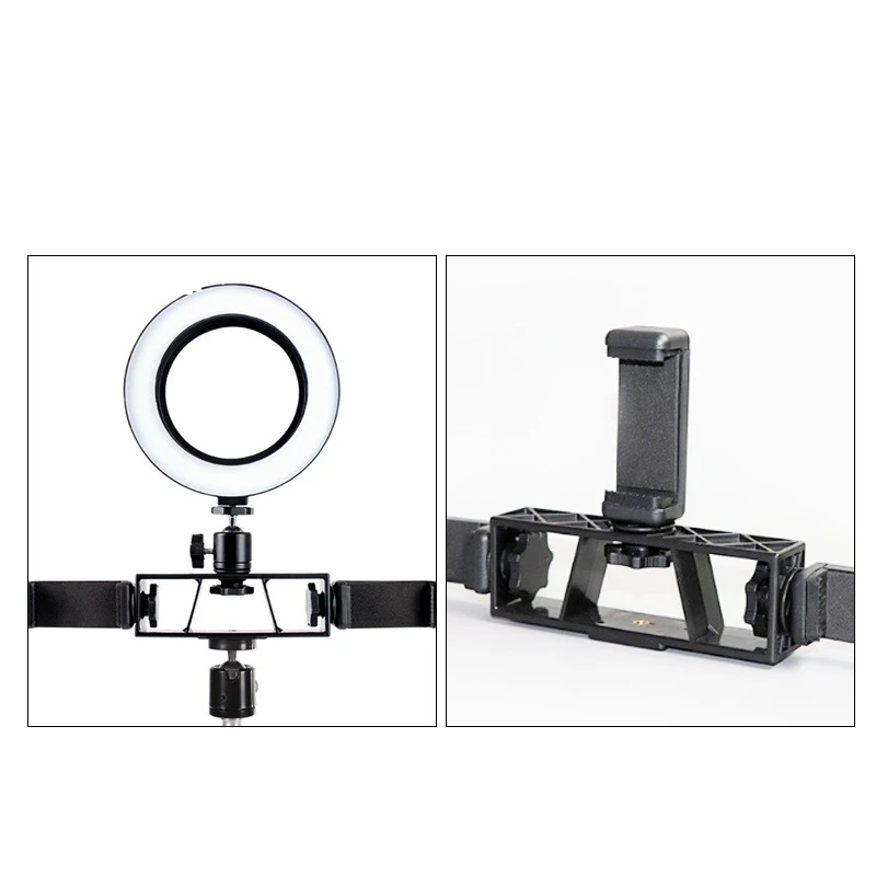 Description Picture 6 of itemThree-position Fixed Bracket Multi-camera Live Stand Mobile Phone Mount for GoPro Hero SJCAM AKASO DJI EKEN Iconic Brand Fill Light