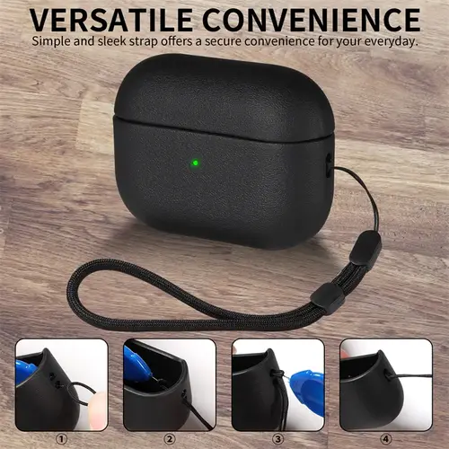 Leather grain Case For AirpPods Pro 2 For Airpods Pro 3 Case Airpods 4 3 Apple Bluetooth Earphone Accessories Protect Machine - Image 2