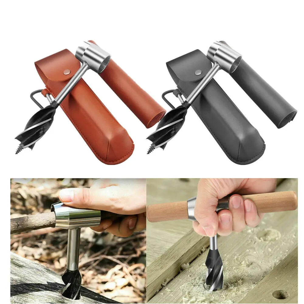 Drill Bit Protection Sleeve Auger Wrench Outdoor Survival Hand Drill Survival Gear Tool Sports Camping Bushcraft Accessory