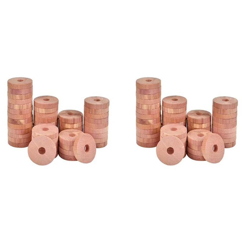 

100 Pack Cedar Wood Rings Moth For Clothes,Aromatic Cedar Blocks,For Closets And Drawers, Clothes Storage Protector