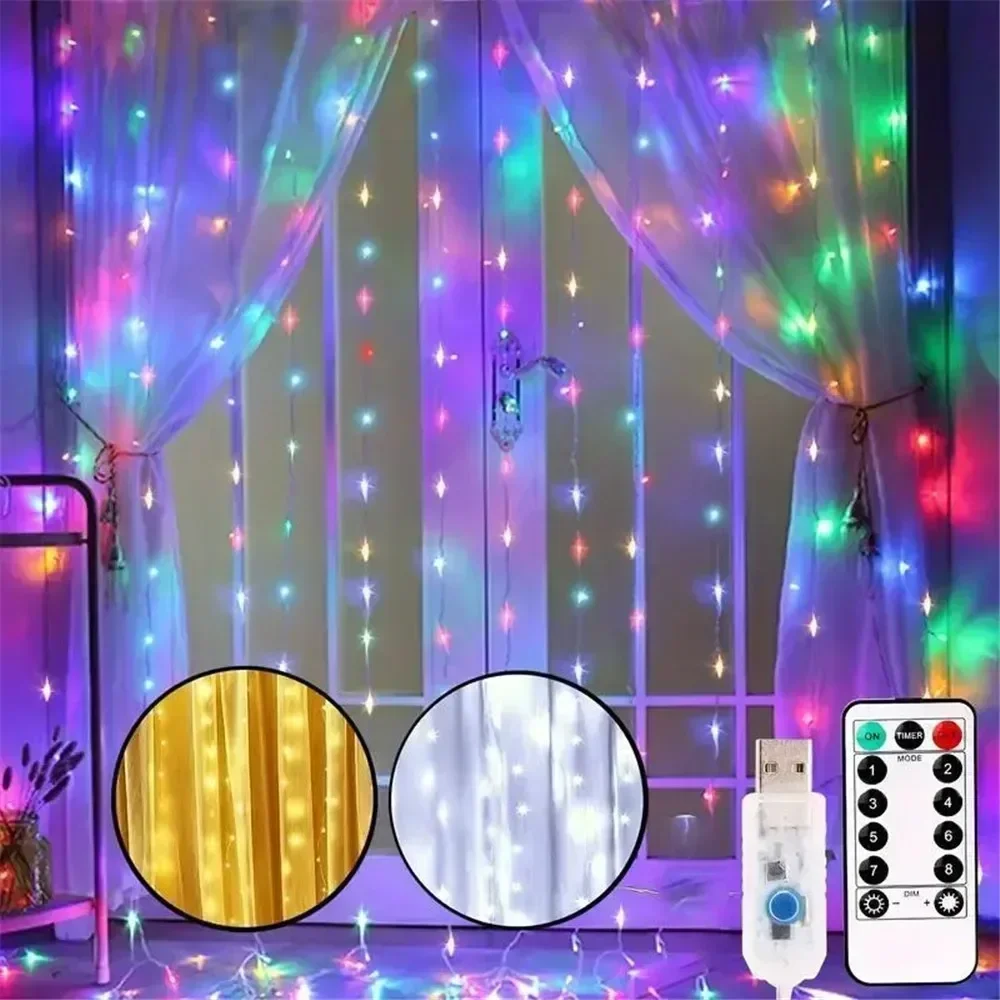 USB Led Curtain String Fairy Lights for Christmas Wedding Home Decoration