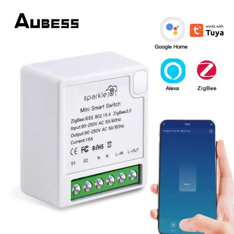 

16A умный мини-выключатель Tuya, Умный домашний выключатель Яндекс Alexa, умная жизнь, двухстороннее управление