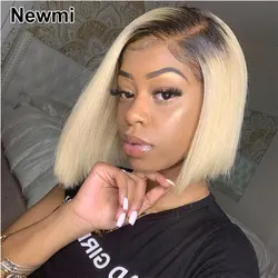 Ombre Blonde Bob Lace Front Human Hair Wigs for Women Dark Root T1b613 Color Human Hair Bob Cut 13x4 Lace Frontal Wigs