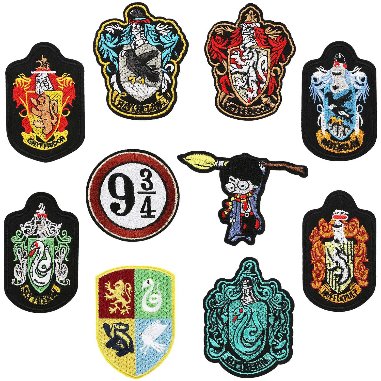 

2024 Embroidery Patch DIY Witchcraft Magic Potter Iron on Patches Adhesive Sticker Badges Fabric Accessories Clothing Bag Hat