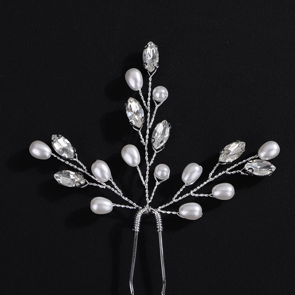 Hair Accessories Bridal Hair Accessories 3PCS Wedding Hair Pins Tiara Headdresses Hair Jewelry Bride Accessories Fascinator