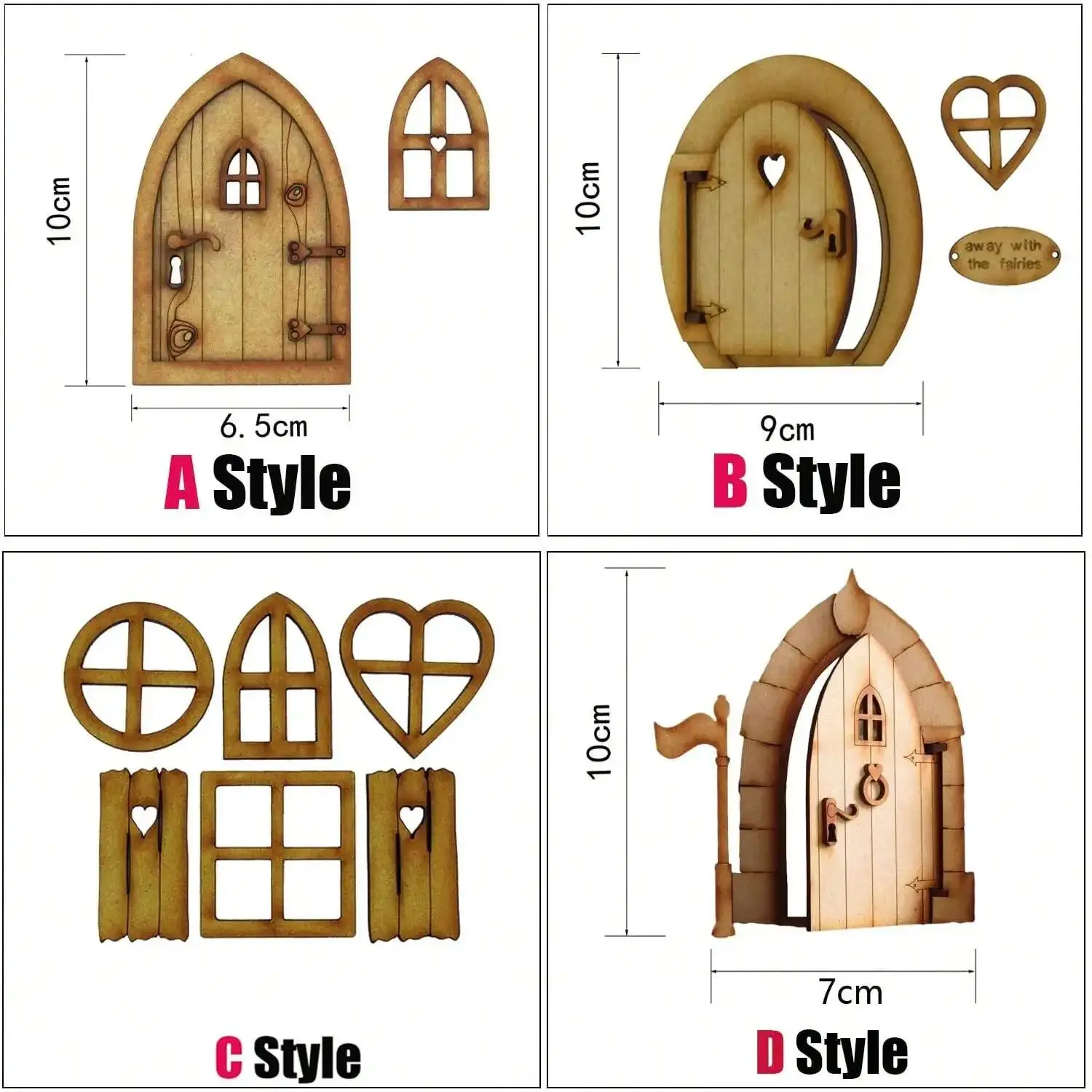 6 pezzi porta delle fate in legno porta delle fate da giardino porta degli elfi vintage