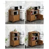 Modern Bamboo Kitchen Cabinets for Household Multi-layer Dishes Microwave Ovens Storage Cabinet Floor-to-ceiling Kitchen Cabinet 6